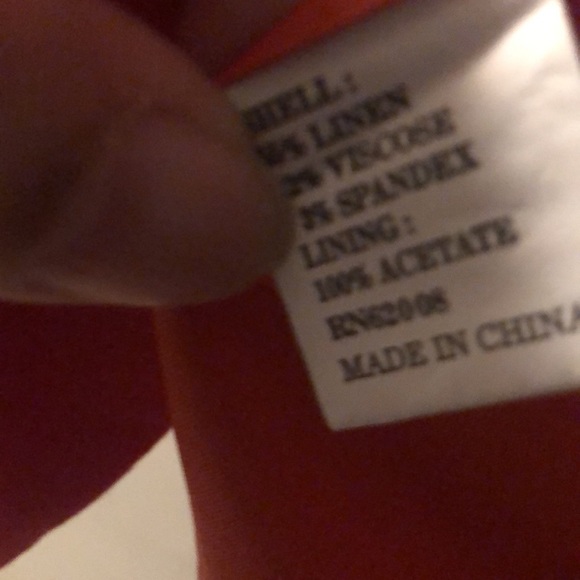 Ilusion Red-Orange Linen Blend Jacket - Picture 11 of 12